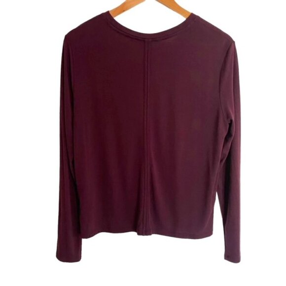 Athleta Burgundy Threadlight Long Sleeve Top Medium - Picture 4 of 4